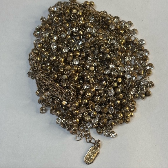 Vintage Natasha Gold-tone and Rhinestone Necklace - Picture 10 of 11